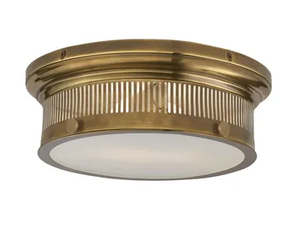 ALDERLY - Small Flush Mount in Antique Brass with White Glass _ Visual Comfort Europe